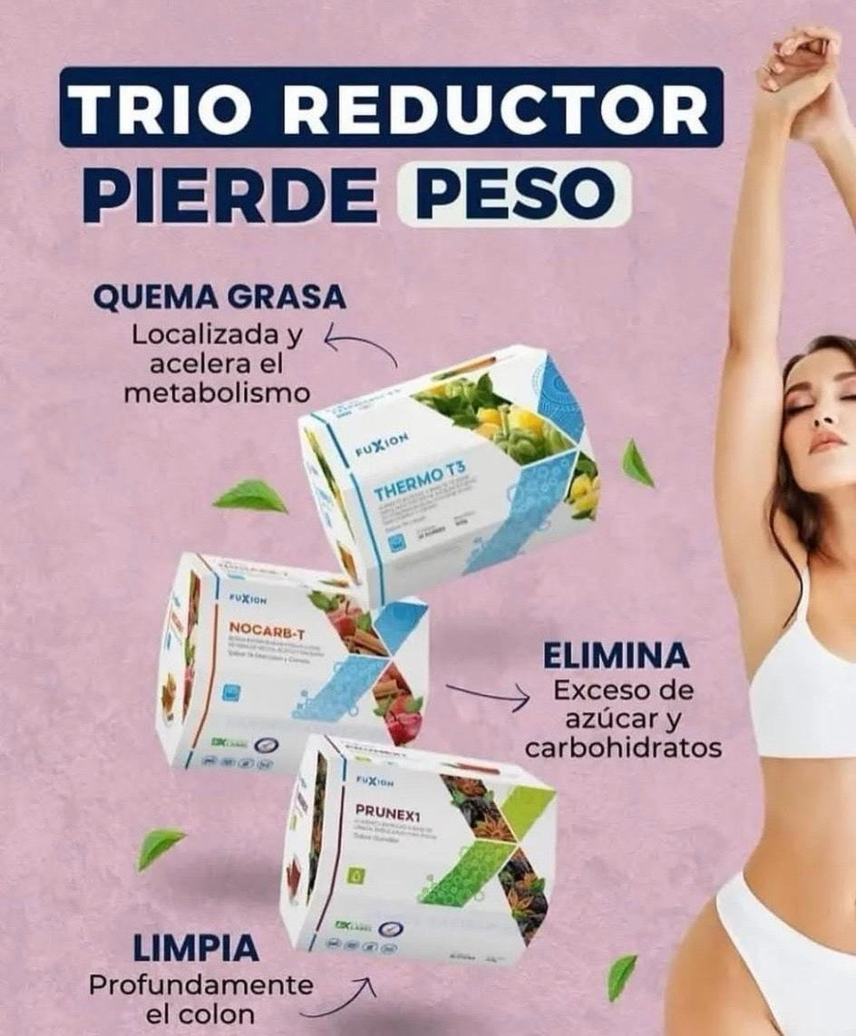 TRÍO REDUCTOR DE FUXION - DESAFÍO 30 DÍAS (Activa tu metabolismo,Quema Grasa y Elimina Liquidos)