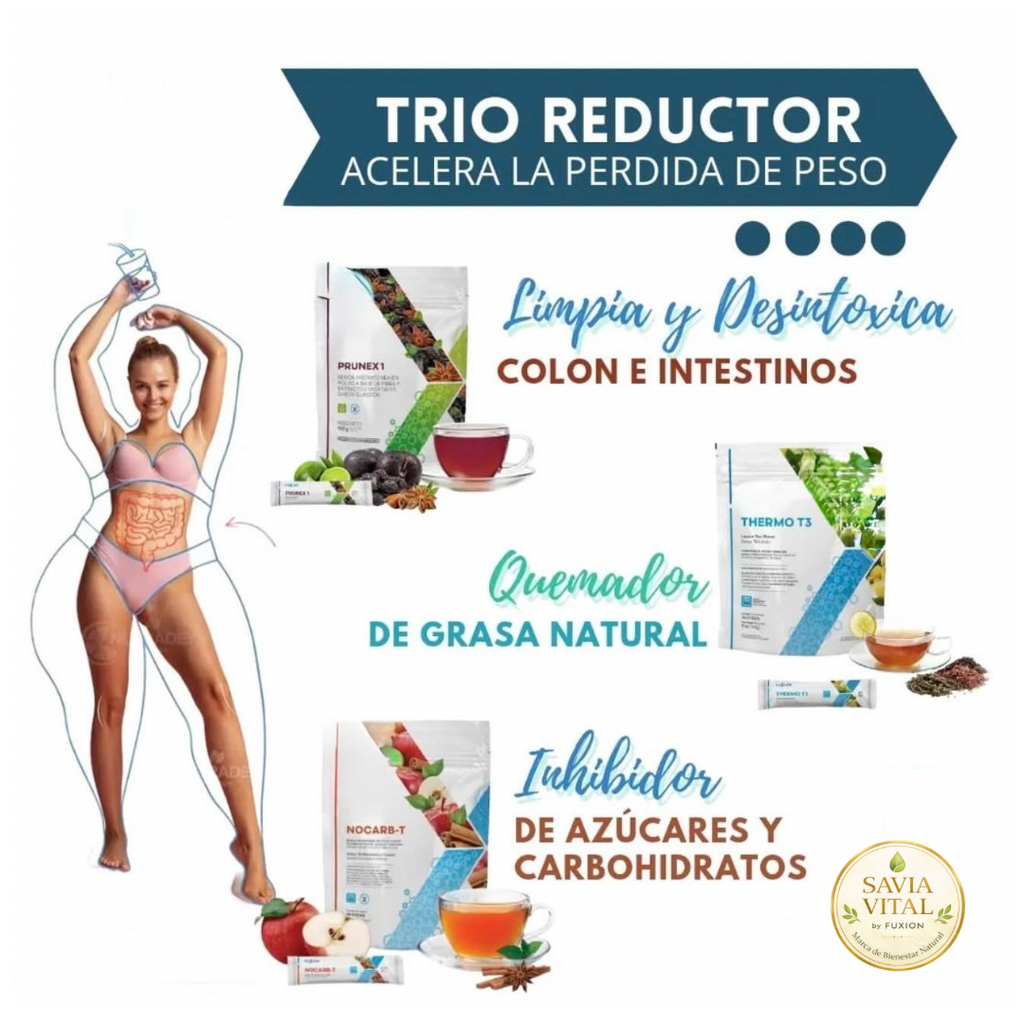 TRÍO REDUCTOR DE FUXION - DESAFÍO 30 DÍAS (Activa tu metabolismo,Quema Grasa y Elimina Liquidos)